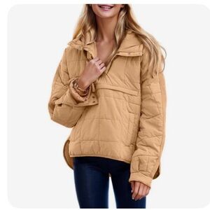Women's Tan Quilted Jacket